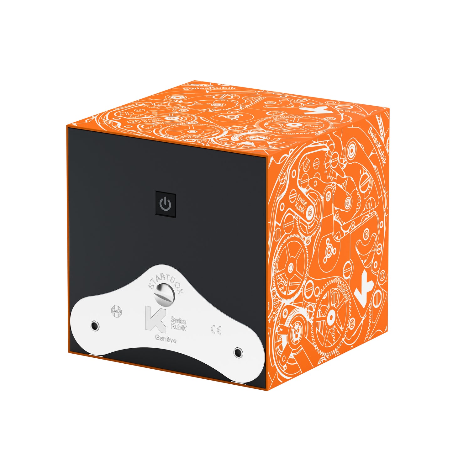 Startbox 1 montre Soft Touch Orange : écrin rotatif pour montre automatique