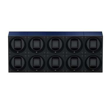 Masterbox 10 montres Aluminium Bleu Marine : écrin rotatif pour montre automatique