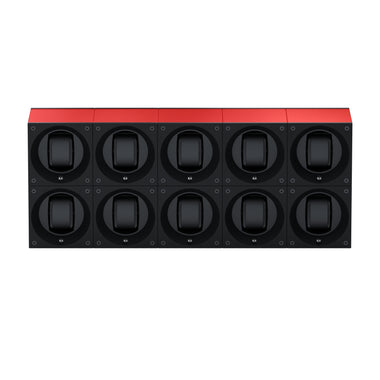 Masterbox 10 montres Aluminium Rouge : écrin rotatif pour montre automatique