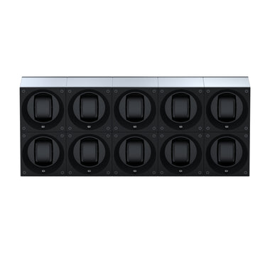 Masterbox 10 montres Aluminium Argent : écrin rotatif pour montre automatique