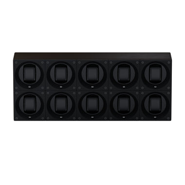 Masterbox 10 montres Cuir Marron Foncé : écrin rotatif pour montre automatique