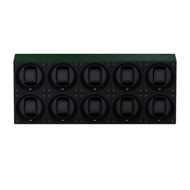 Masterbox 10 montres Cuir Vert : écrin rotatif pour montre automatique