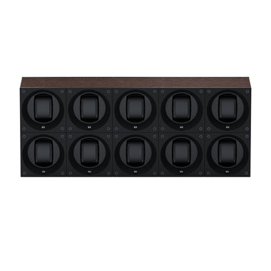 Masterbox 10 montres Bois Wengé Naturel : écrin rotatif pour montre automatique