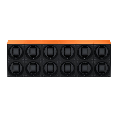 Masterbox 12 montres Aluminium Orange : écrin rotatif pour montre automatique