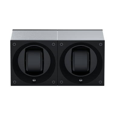 Masterbox 2 montres Aluminium Brossé : écrin rotatif pour montre automatique