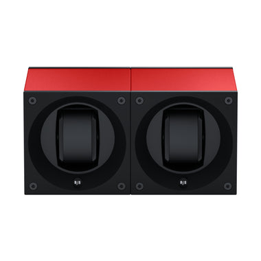 Masterbox 2 montres Aluminium Rouge : écrin rotatif pour montre automatique