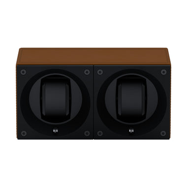 Masterbox 2 montres Cuir Cognac : écrin rotatif pour montre automatique