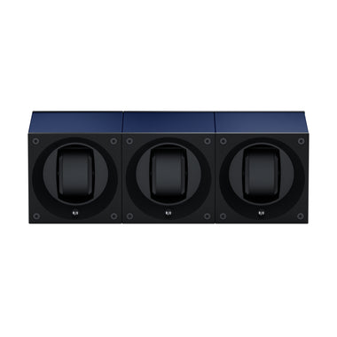 Masterbox 3 montres Aluminium Bleu Marine : écrin rotatif pour montre automatique