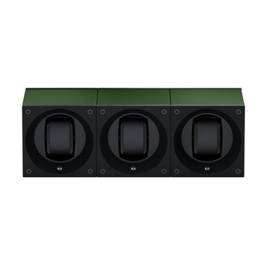 Masterbox 3 montres Aluminium Vert Foncé : écrin rotatif pour montre automatique