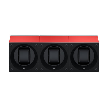 Masterbox 3 montres Aluminium Rouge : écrin rotatif pour montre automatique