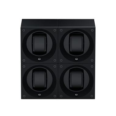Masterbox 4 montres Aluminium Noir : écrin rotatif pour montre automatique