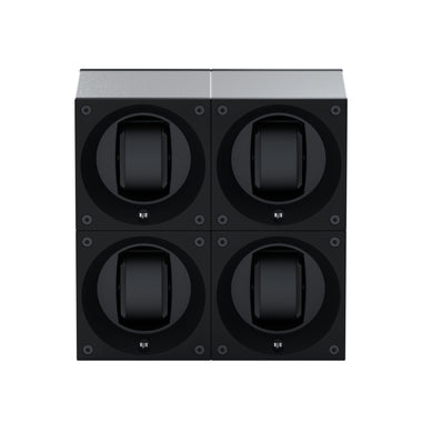 Masterbox 4 montres Aluminium Brossé : écrin rotatif pour montre automatique