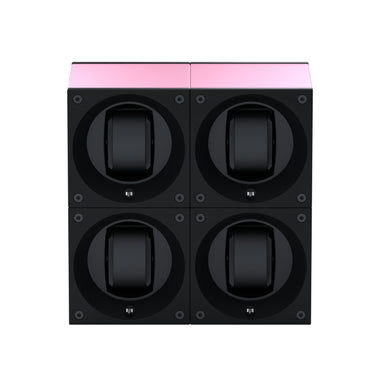 Masterbox 4 montres Aluminium Rose : écrin rotatif pour montre automatique