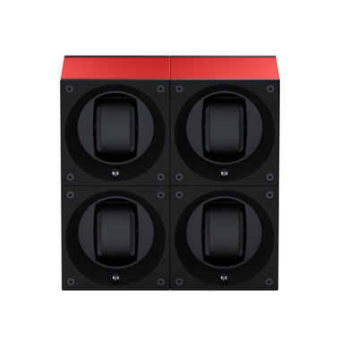 Masterbox 4 montres Aluminium Rouge : écrin rotatif pour montre automatique