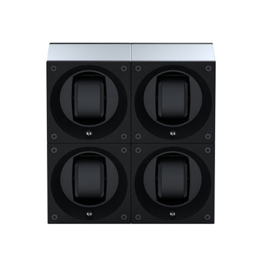 Masterbox 4 montres Aluminium Argent : écrin rotatif pour montre automatique