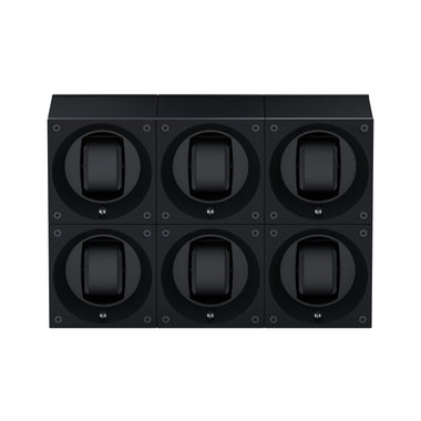 Masterbox 6 montres Aluminium Noir : écrin rotatif pour montre automatique