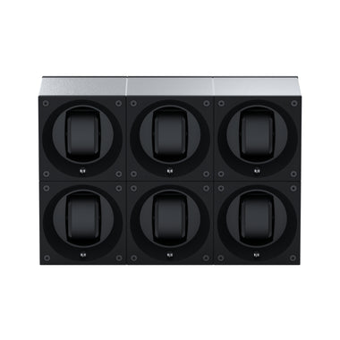 Masterbox 6 montres Aluminium Brossé : écrin rotatif pour montre automatique