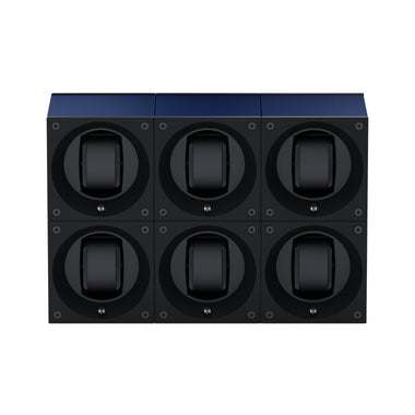 Masterbox 6 montres Aluminium Bleu Marine : écrin rotatif pour montre automatique