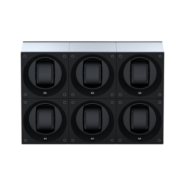 Masterbox 6 montres Aluminium Argent : écrin rotatif pour montre automatique