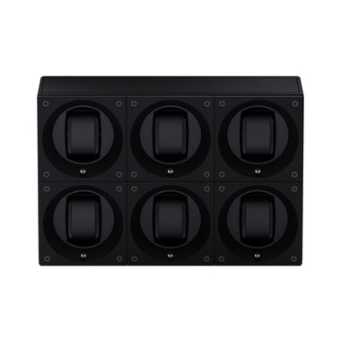 Masterbox 6 montres Cuir Noir : écrin rotatif pour montre automatique