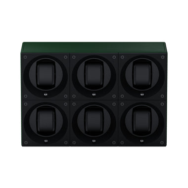 Masterbox 6 montres Cuir Vert : écrin rotatif pour montre automatique