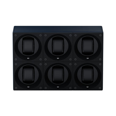 Masterbox 6 montres Cuir Bleu Marine : écrin rotatif pour montre automatique