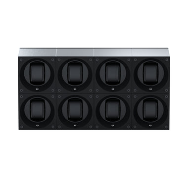 Masterbox 8 montres Aluminium Brossé : écrin rotatif pour montre automatique