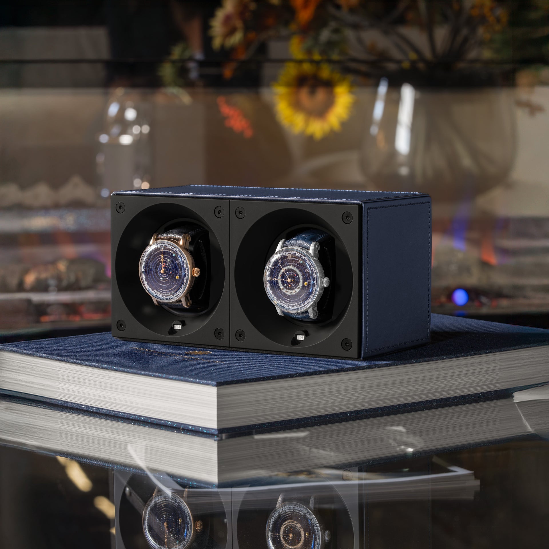 Remontoir 2 montres automatiques en cuir