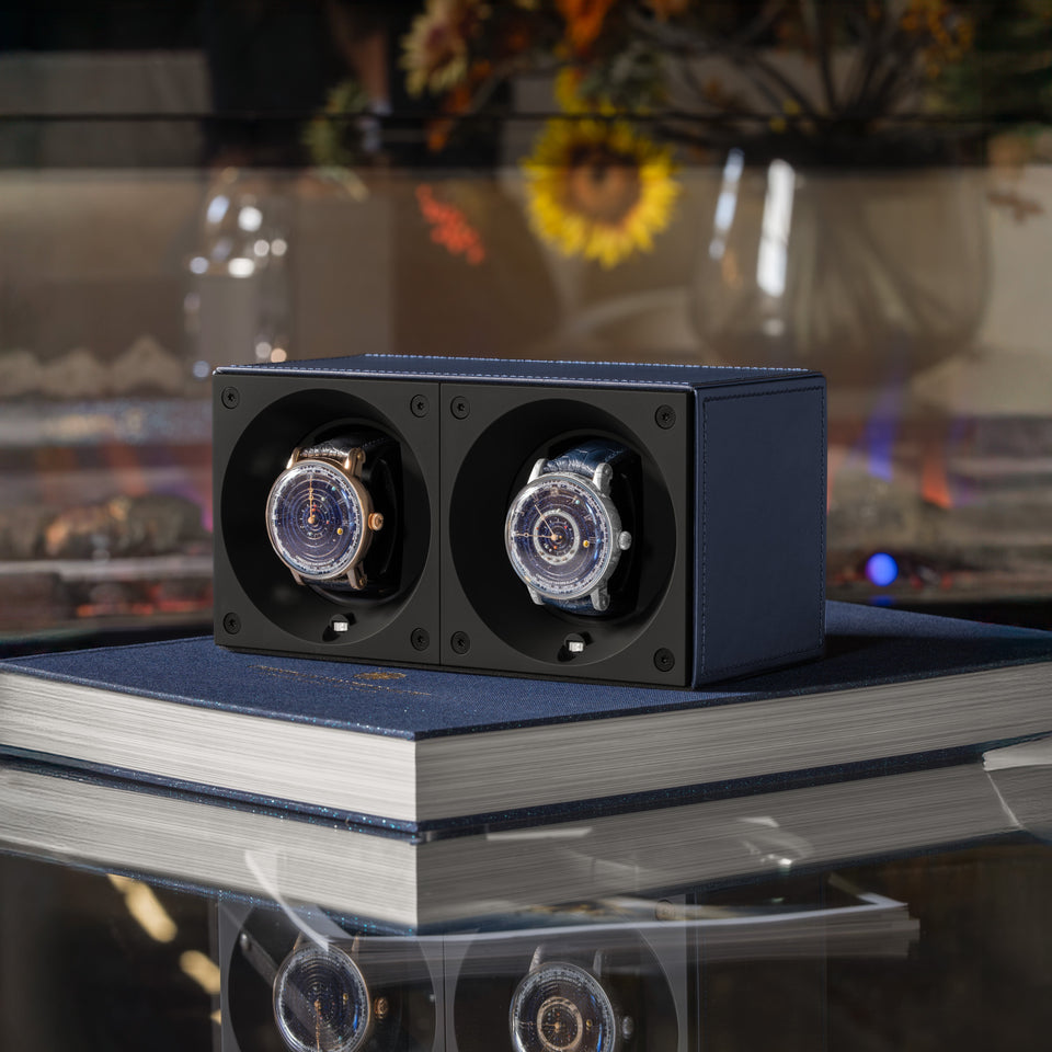 Remontoir 2 montres automatiques en cuir