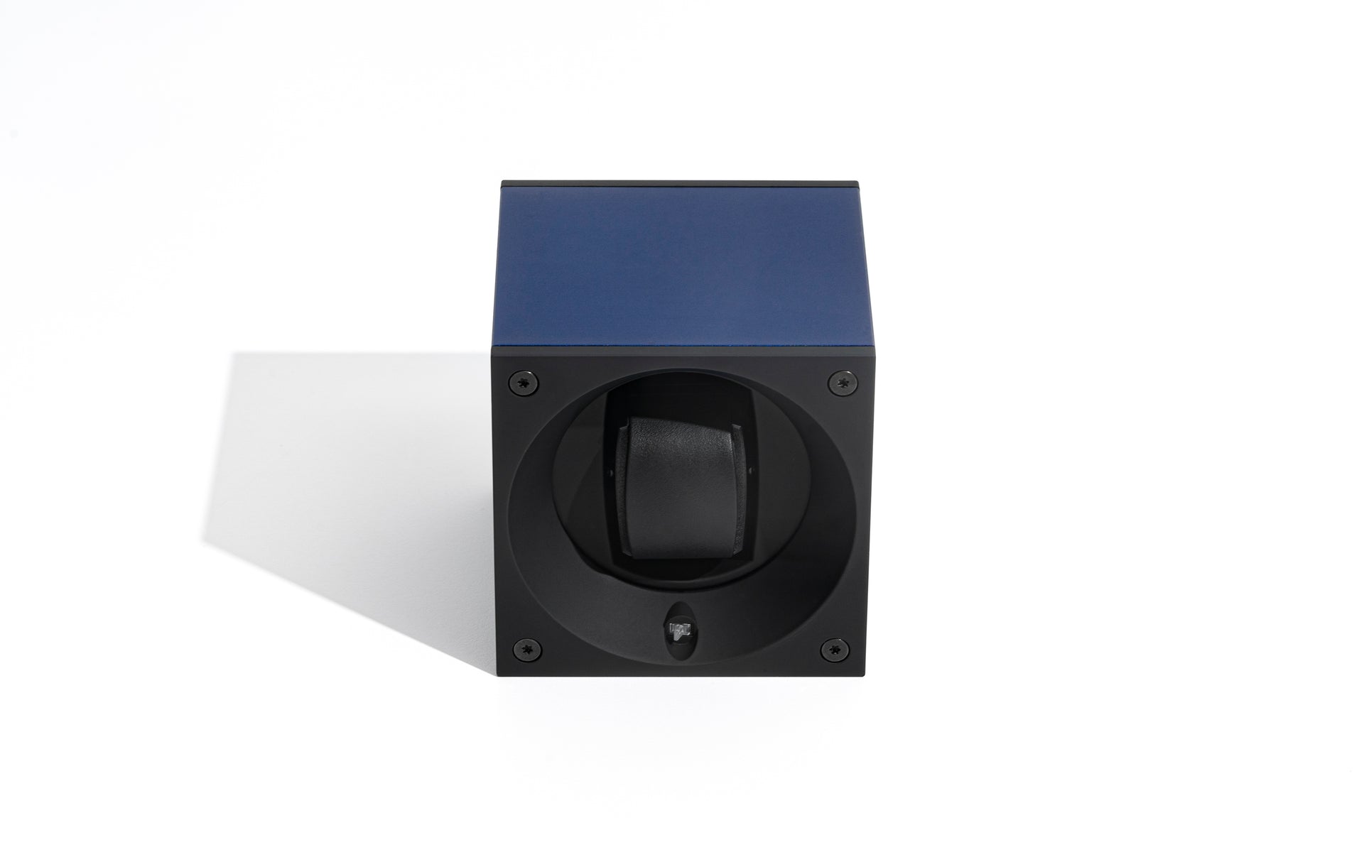 Masterbox : remontoir pour montre bleu marine en aluminium