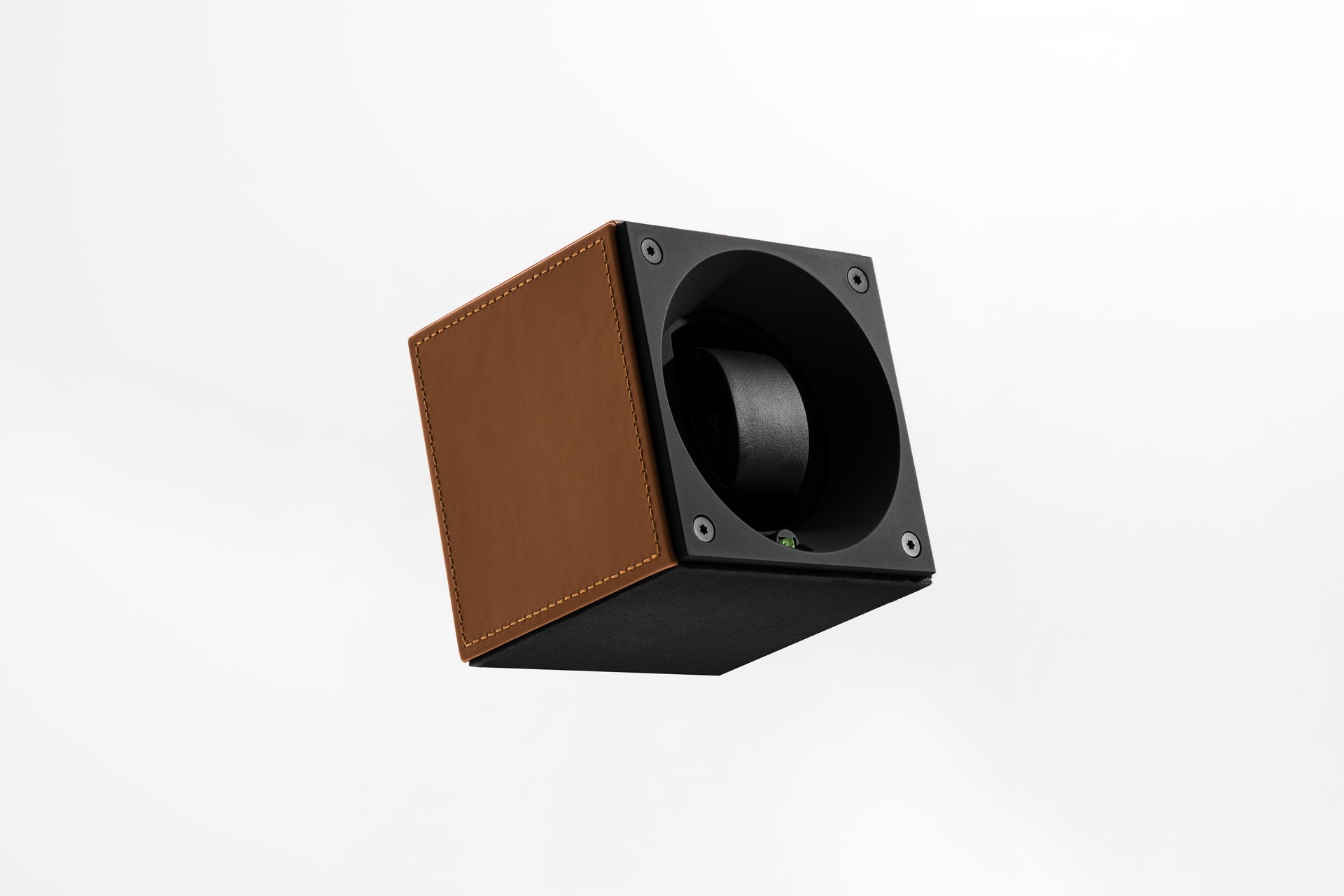 Remontoir pour montre automatique en cuir cognac