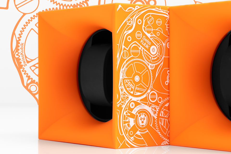 Remontoir pour montre automatique automatique orange mouvement noir