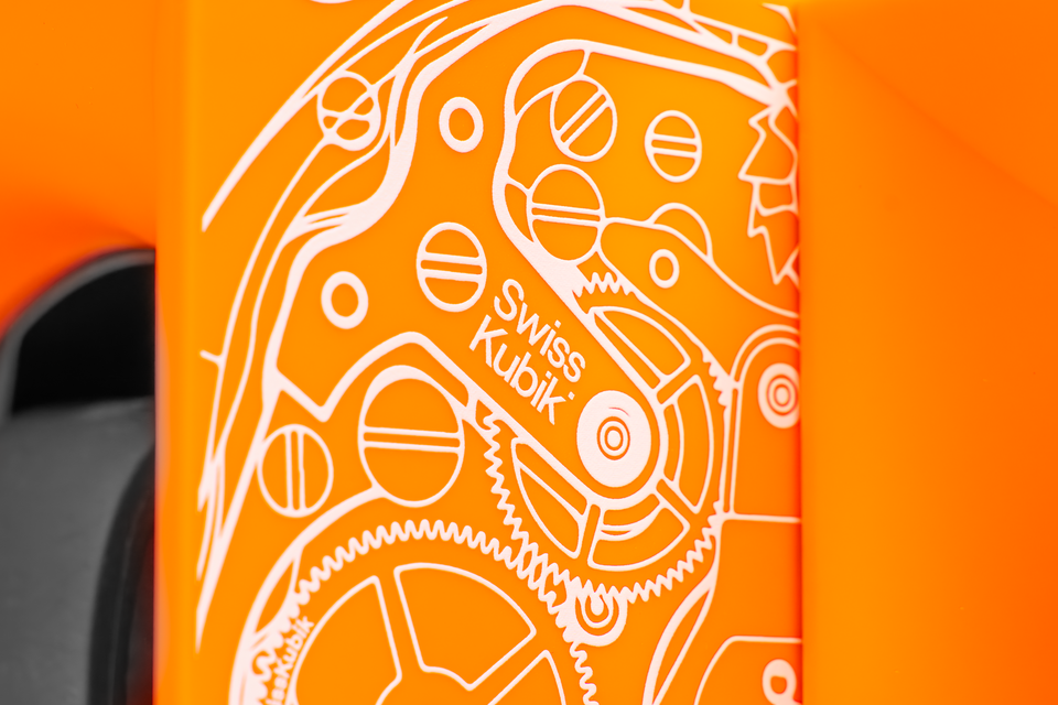 Remontoir 1 montre Soft Touch orange mouvement blanc : support pour montre automatique