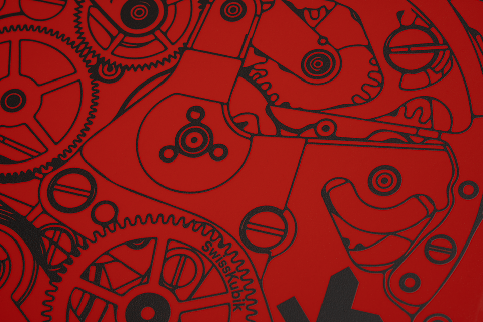 Ecrin rotatif pour montre automatique rouge mouvement noir