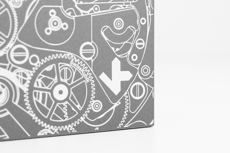 Ecrin rotatif pour montre automatique : Startbox argent mouvement blanc