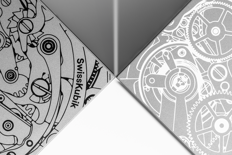 Ecrin rotatif pour montre automatique : Startbox argent mouvement noir