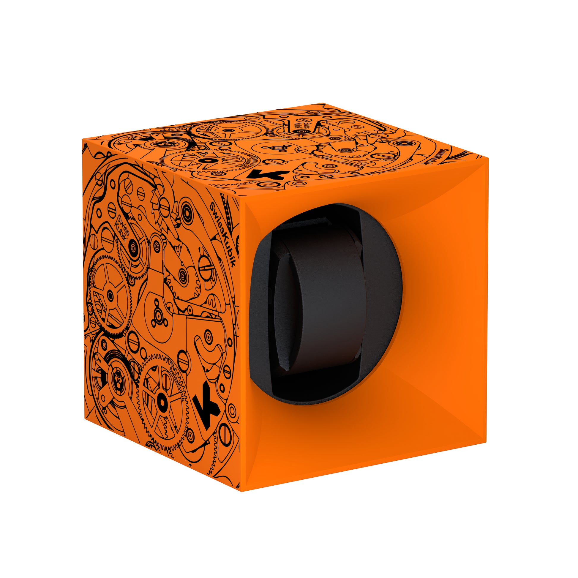 SwissKubik : remontoir montre automatique Startbox Soft Touch Orange 1 montre