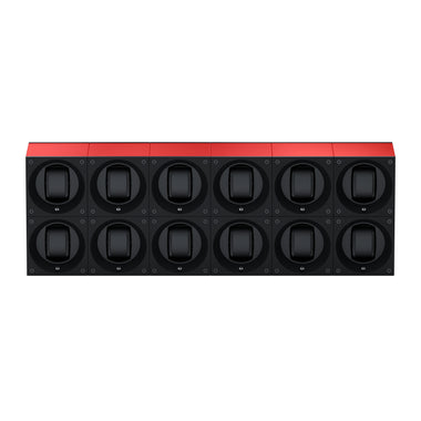 Masterbox 12 montres Aluminium Rouge : écrin rotatif pour montre automatique