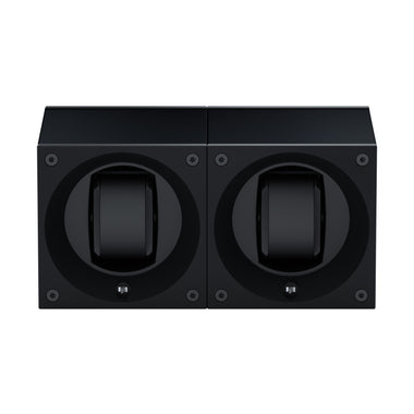Masterbox 2 montres Aluminium Noir : écrin rotatif pour montre automatique