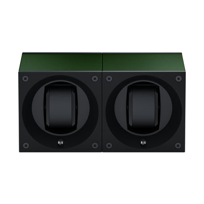 Masterbox 2 montres Aluminium Vert Foncé : écrin rotatif pour montre automatique