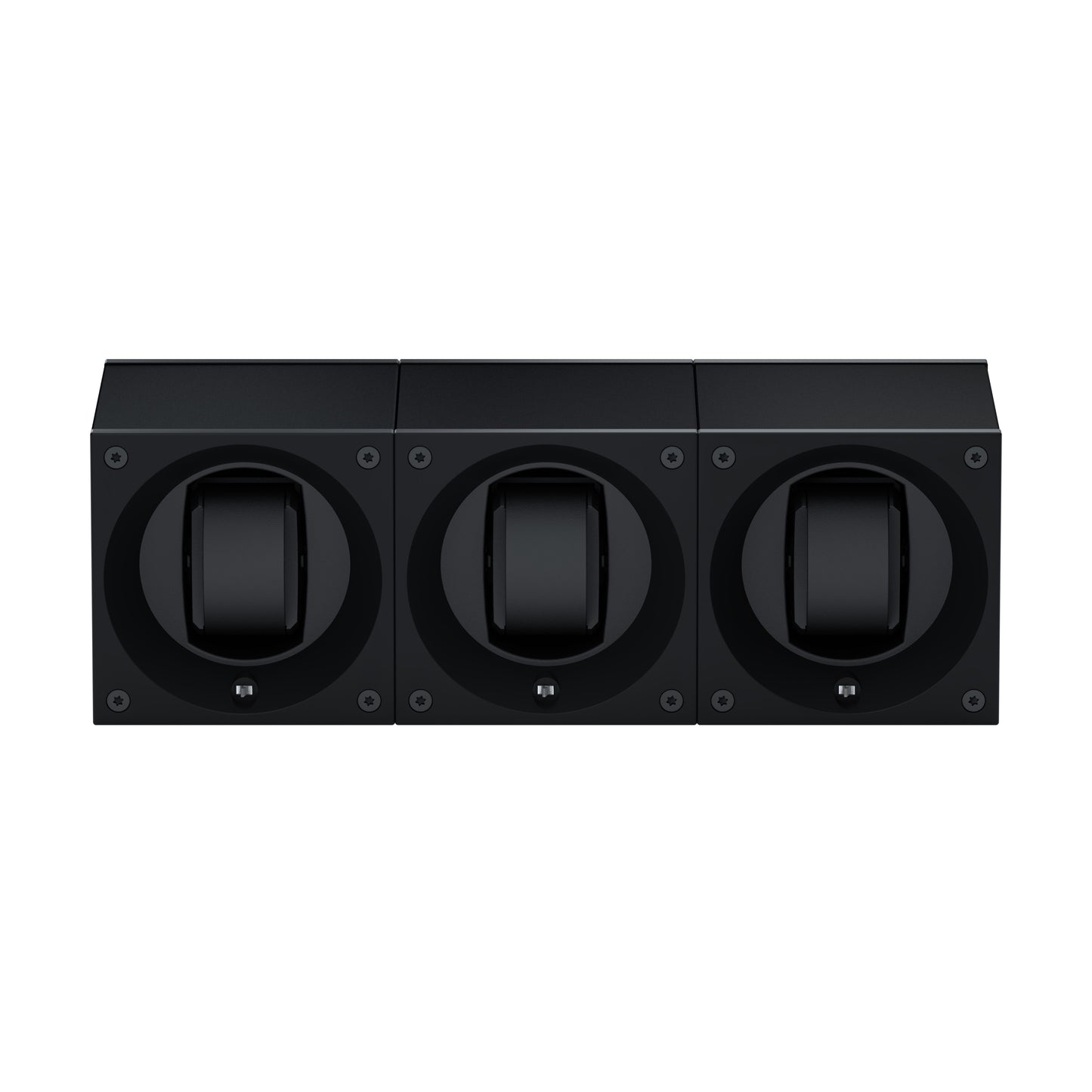 Masterbox 3 montres Aluminium Noir : écrin rotatif pour montre automatique