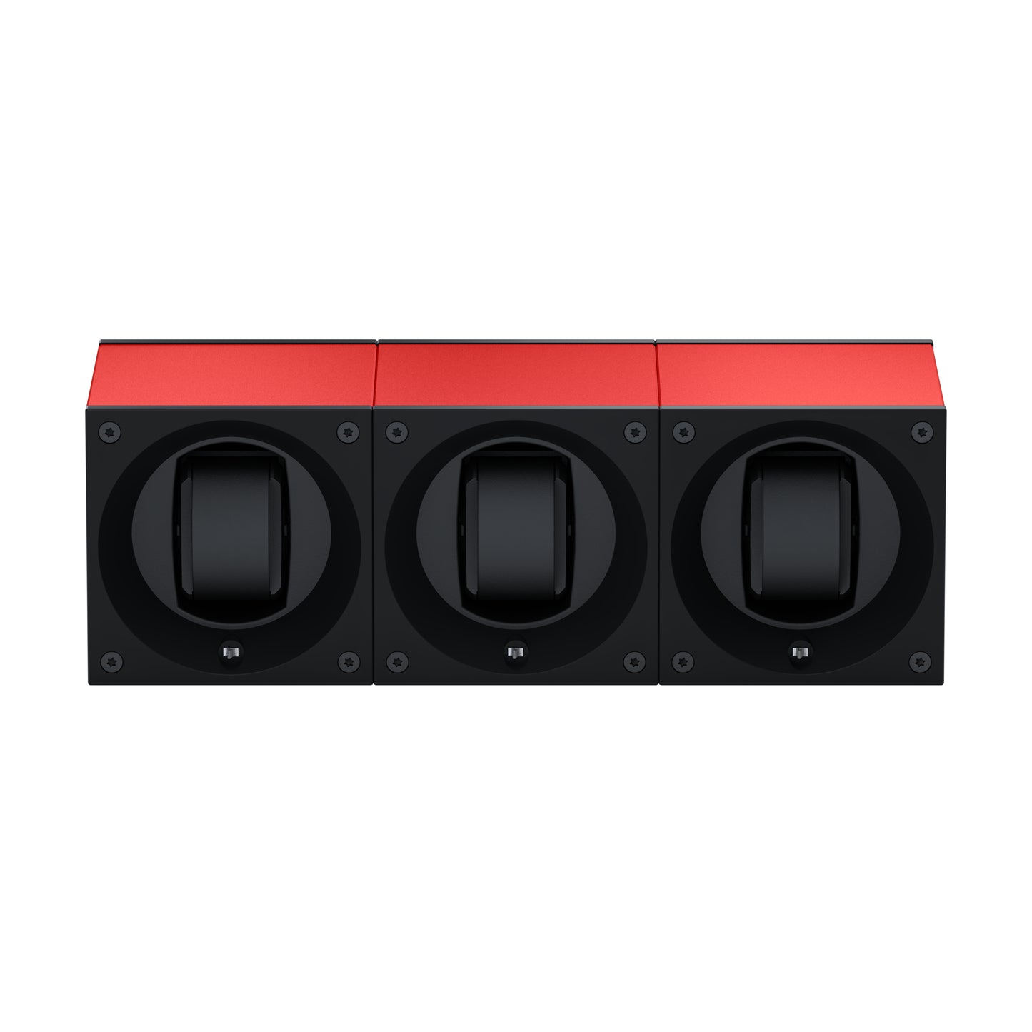Masterbox 3 montres Aluminium Rouge : écrin rotatif pour montre automatique