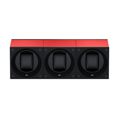 Masterbox 3 montres Aluminium Rouge : écrin rotatif pour montre automatique