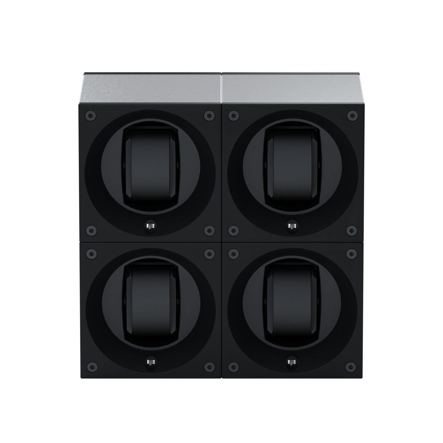Masterbox 4 montres Aluminium Brossé : écrin rotatif pour montre automatique