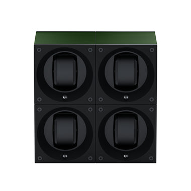 Masterbox 4 montres Aluminium Vert Foncé : écrin rotatif pour montre automatique