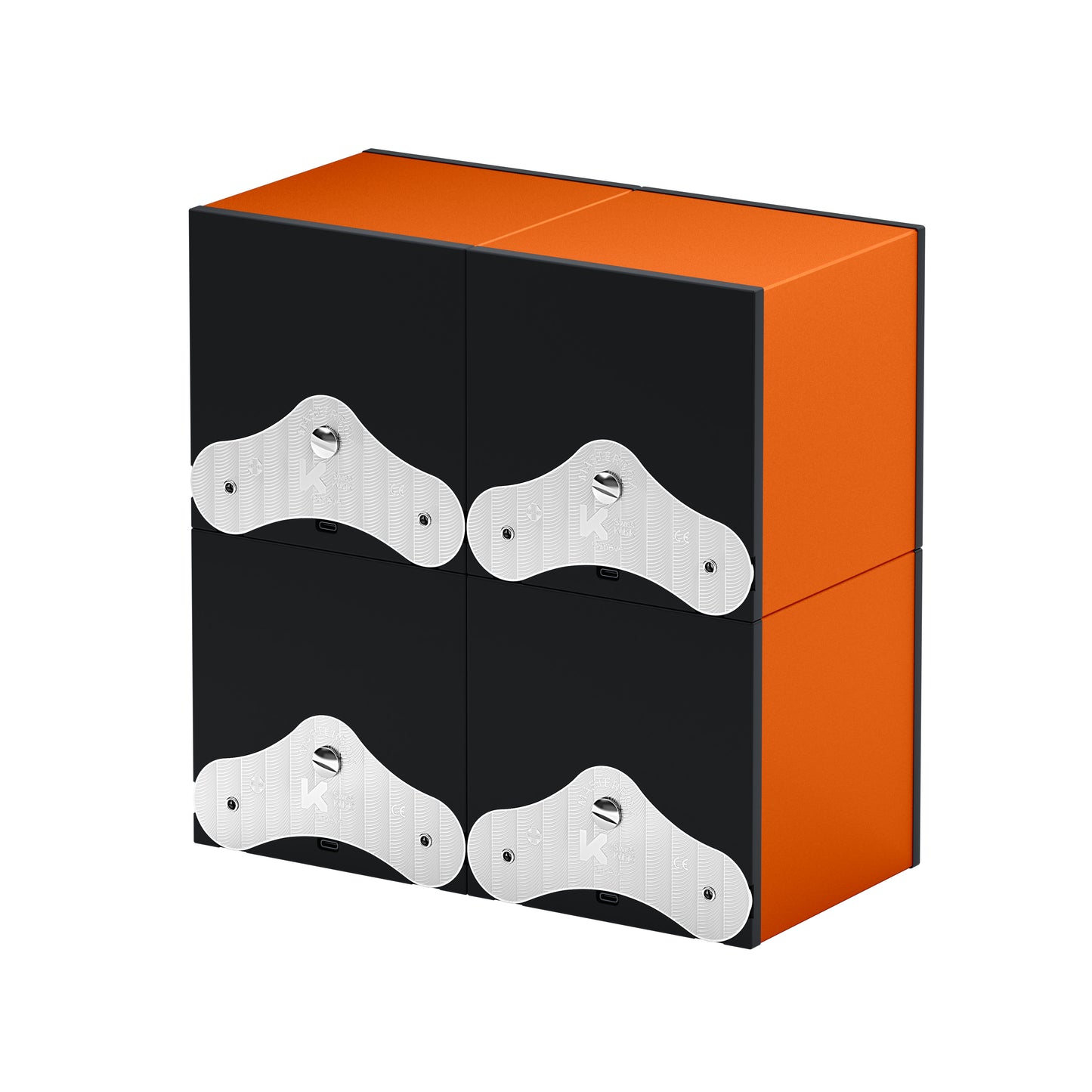 SwissKubik : remontoir montre automatique Masterbox Aluminium Orange 4 montres