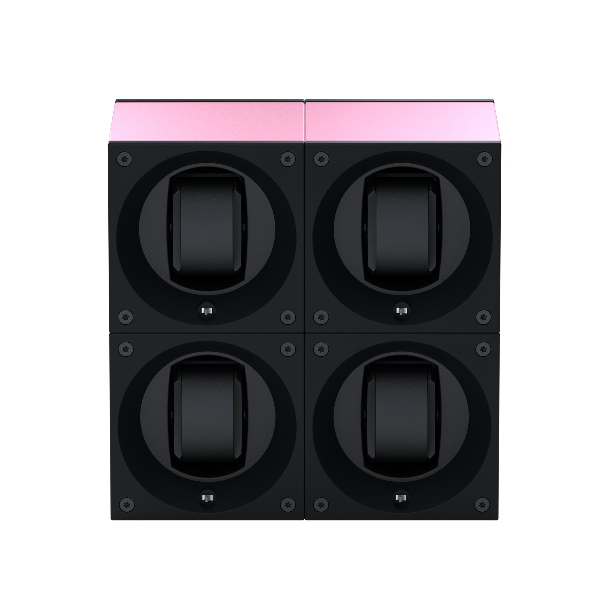 Masterbox 4 montres Aluminium Rose : écrin rotatif pour montre automatique