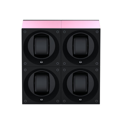 Masterbox 4 montres Aluminium Rose : écrin rotatif pour montre automatique