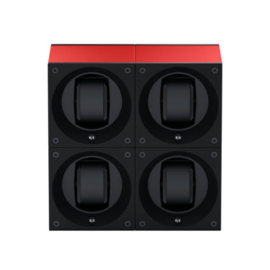 Masterbox 4 montres Aluminium Rouge : écrin rotatif pour montre automatique