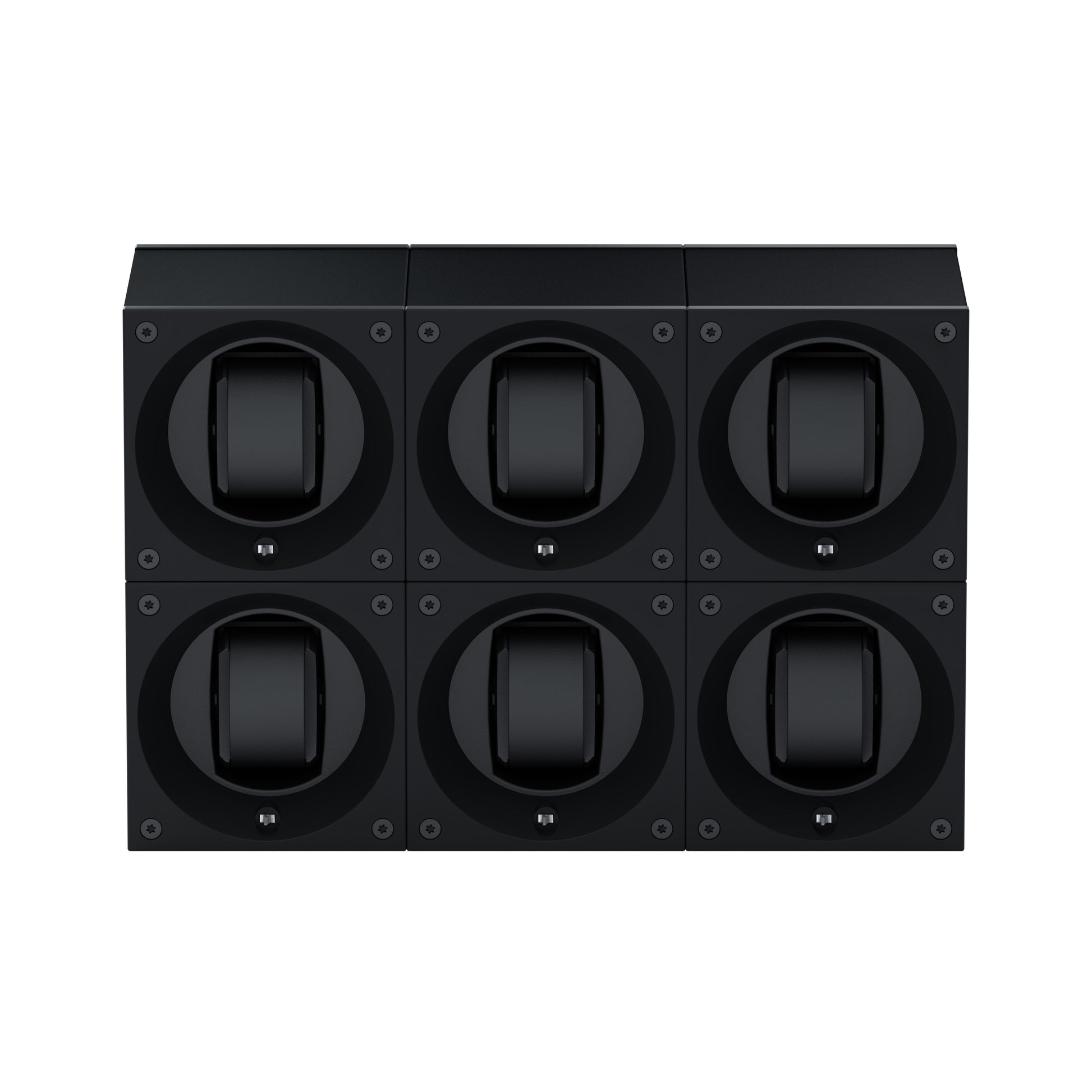 Masterbox 6 montres Aluminium Noir : écrin rotatif pour montre automatique